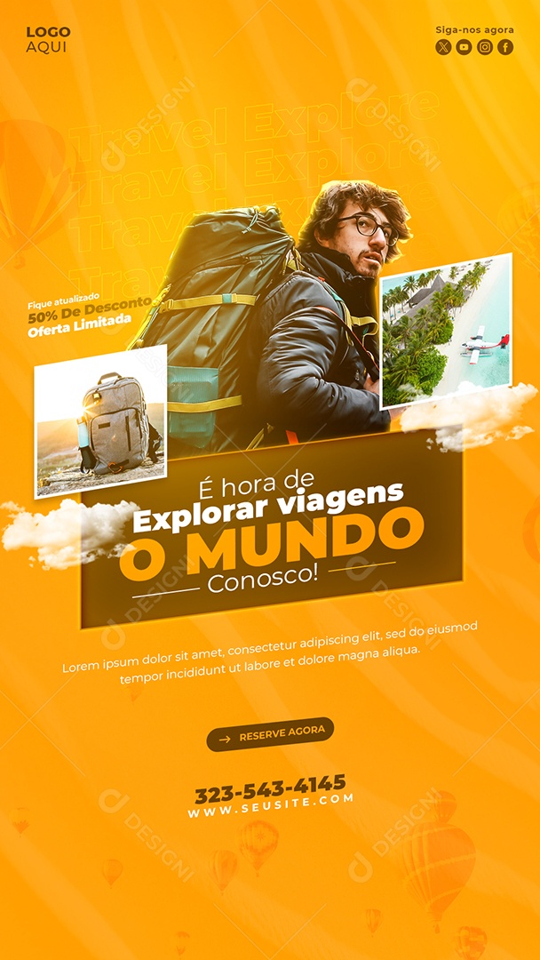 Story Agência de Viagens Explorar O Mundo Social Media PSD Editável
