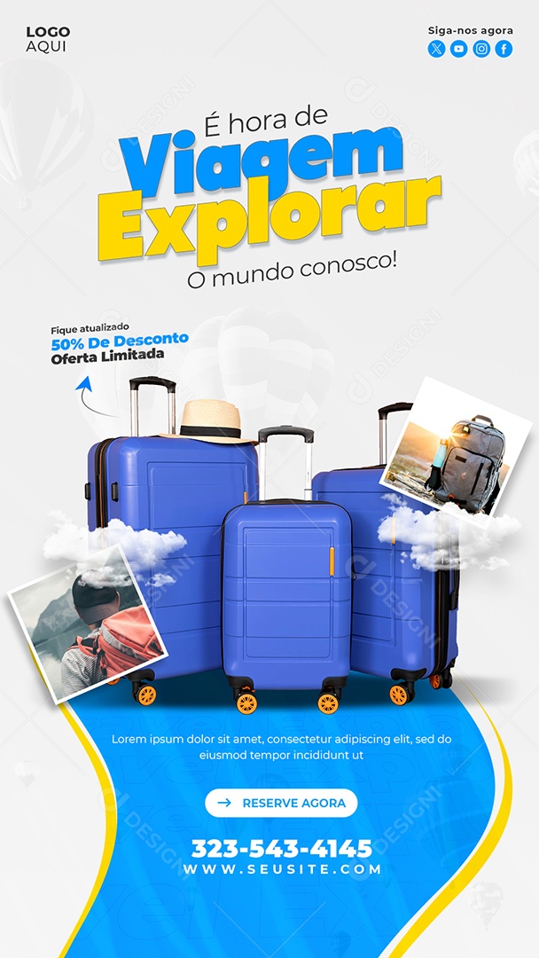 Story Agência de Viagens Explorar O Mundo Social Media PSD Editável