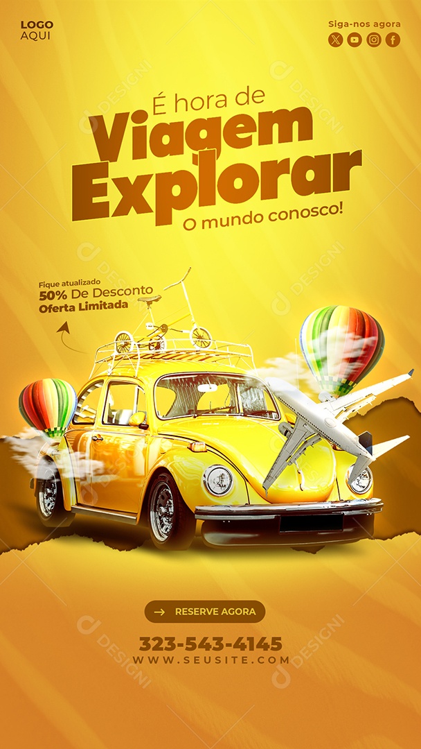 Story Agência de Viagens É hora De Explorar O Mundo Social Media PSD Editável