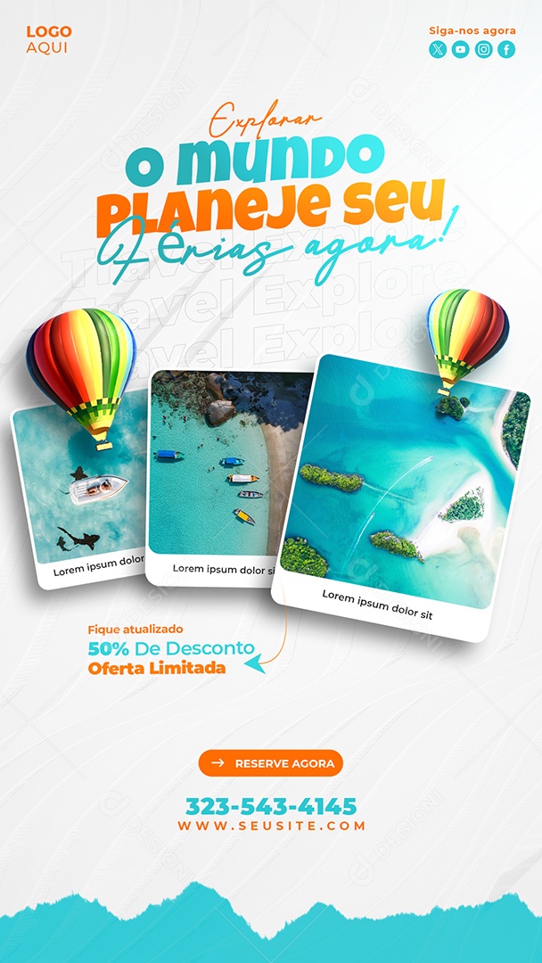 Story Agência de Viagens Explore O Mundo Social Media PSD Editável