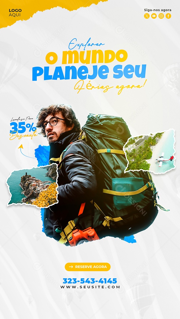 Story Agência de Viagens Explorar O Mundo Social Media PSD Editável