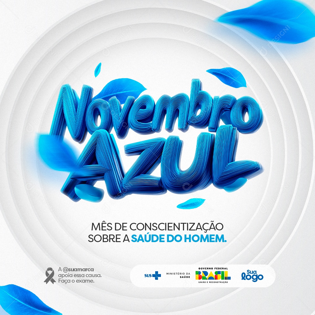 Novembro Azul Mês de Prevenção ao Câncer Próstata Social Media PSD Editável