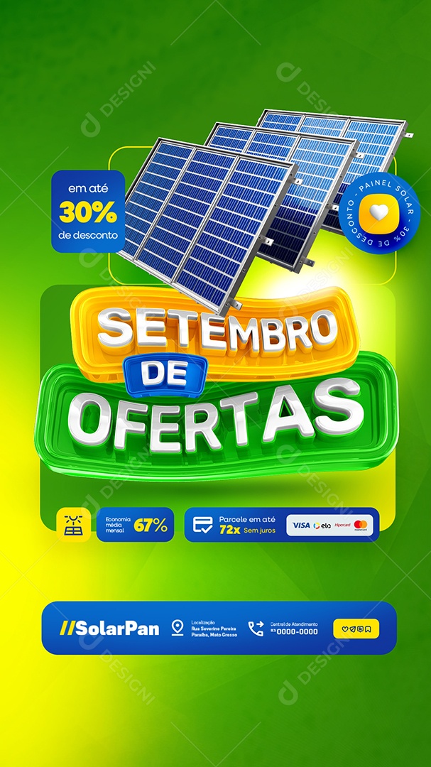 Story Setembro de Ofertas Painel Solar Parcele Social Media PSD Editável