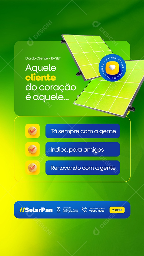 Story Setembro de Ofertas Painel Solar Dia do Cliente Social Media PSD Editável