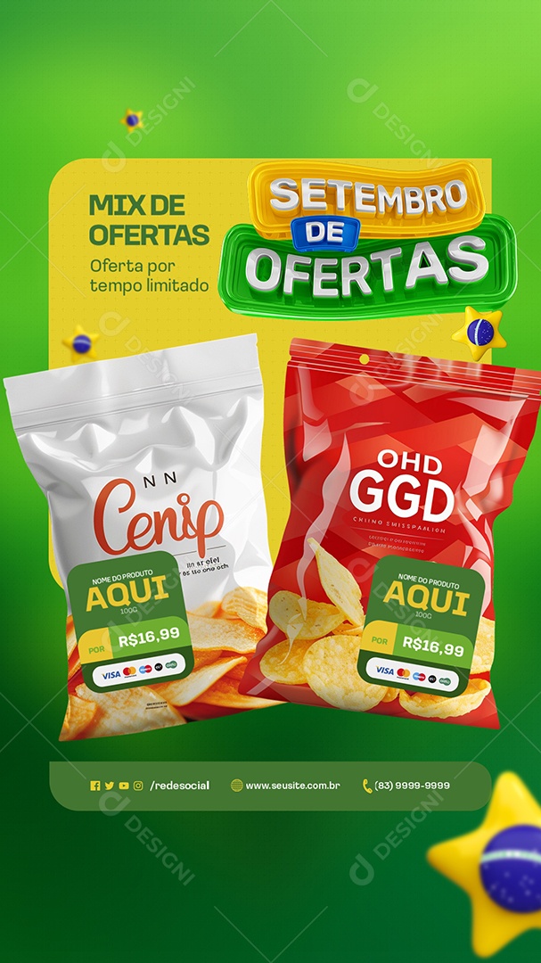 Story Setembro de Ofertas Supermercado Batata Social Media PSD Editável
