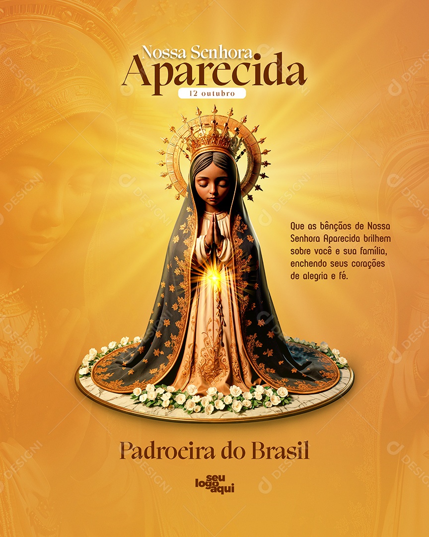 Social Media Dia de Nossa Senhora de Aparecida 12 de Outubro PSD Editável