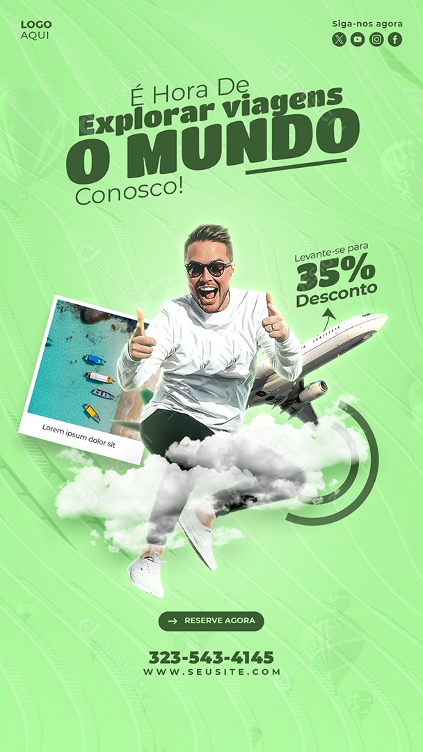 Story Agência de Viagens É Hora De Explorar Viagens social Media PSD Editável