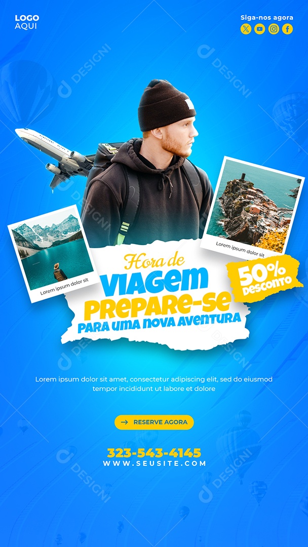 Story Agência de Viagens Hora De Viagem social Media PSD Editável