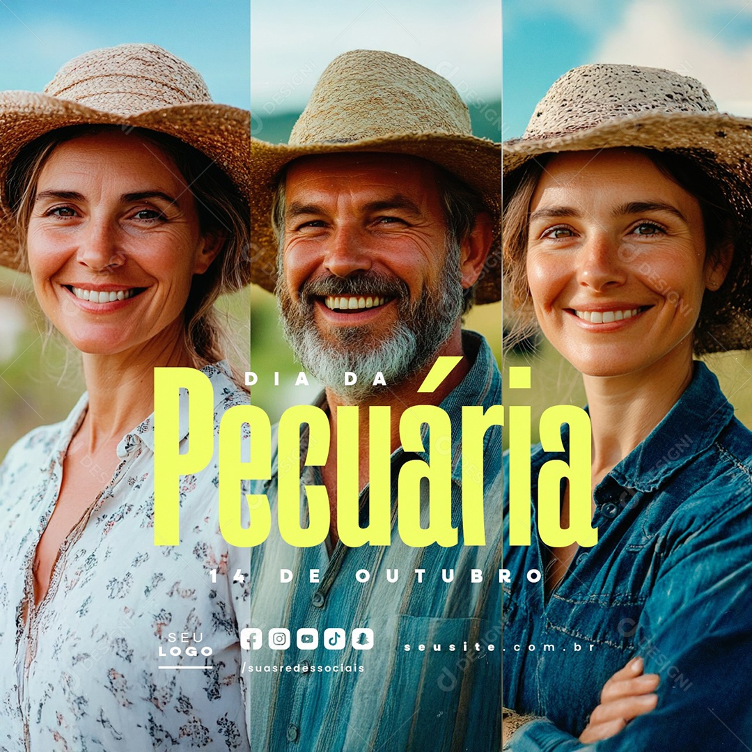 Dia Da Pecuária 14 de Outubro Social Media PSD Editável
