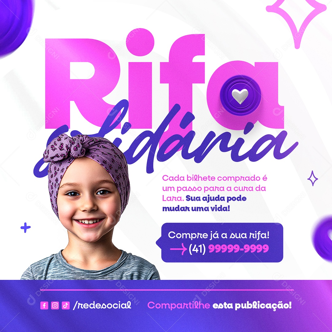 Rifa Solidária Campanha Social Media PSD Editável