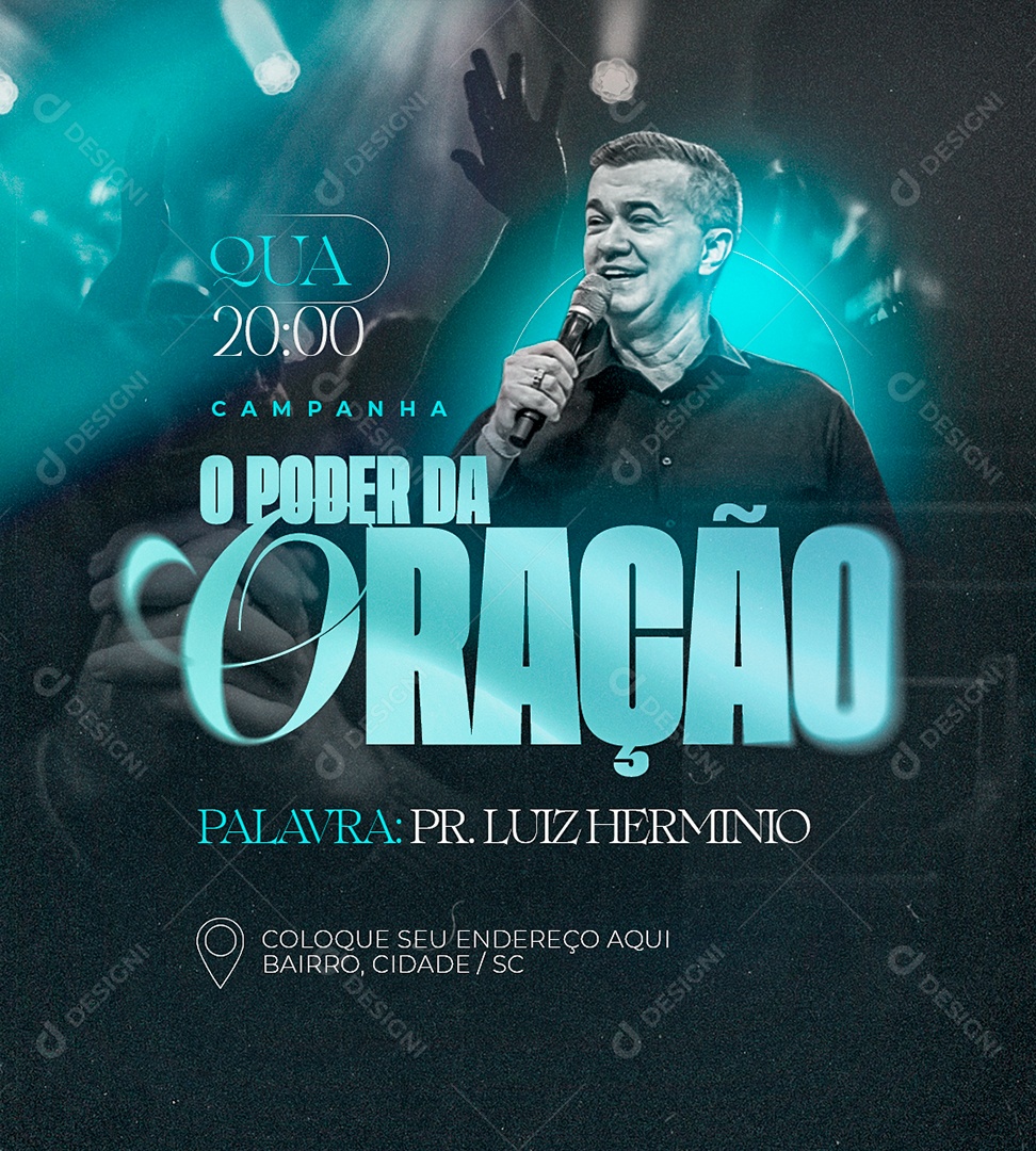 Flyer Gospel O Poder Da Oração Social Media PSD Editável