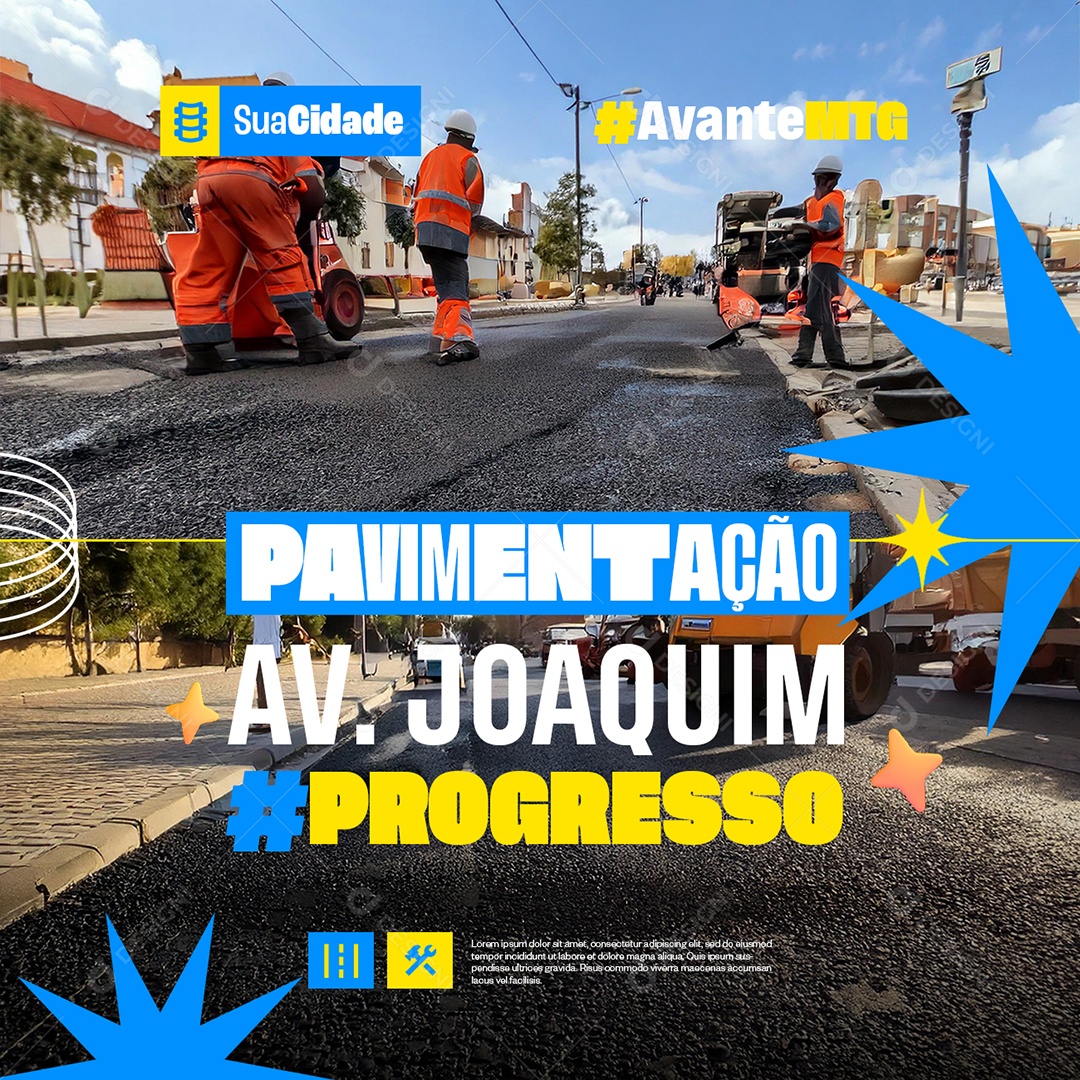 Prefeitura Pavimentação Progresso Social Media PSD Editável
