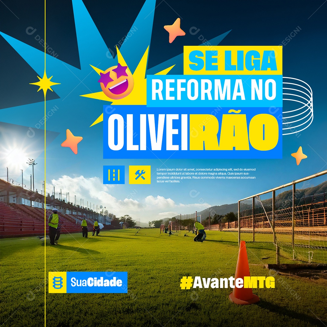 Prefeitura Se Liga Reforma no Oliveirão Social Media PSD Editável