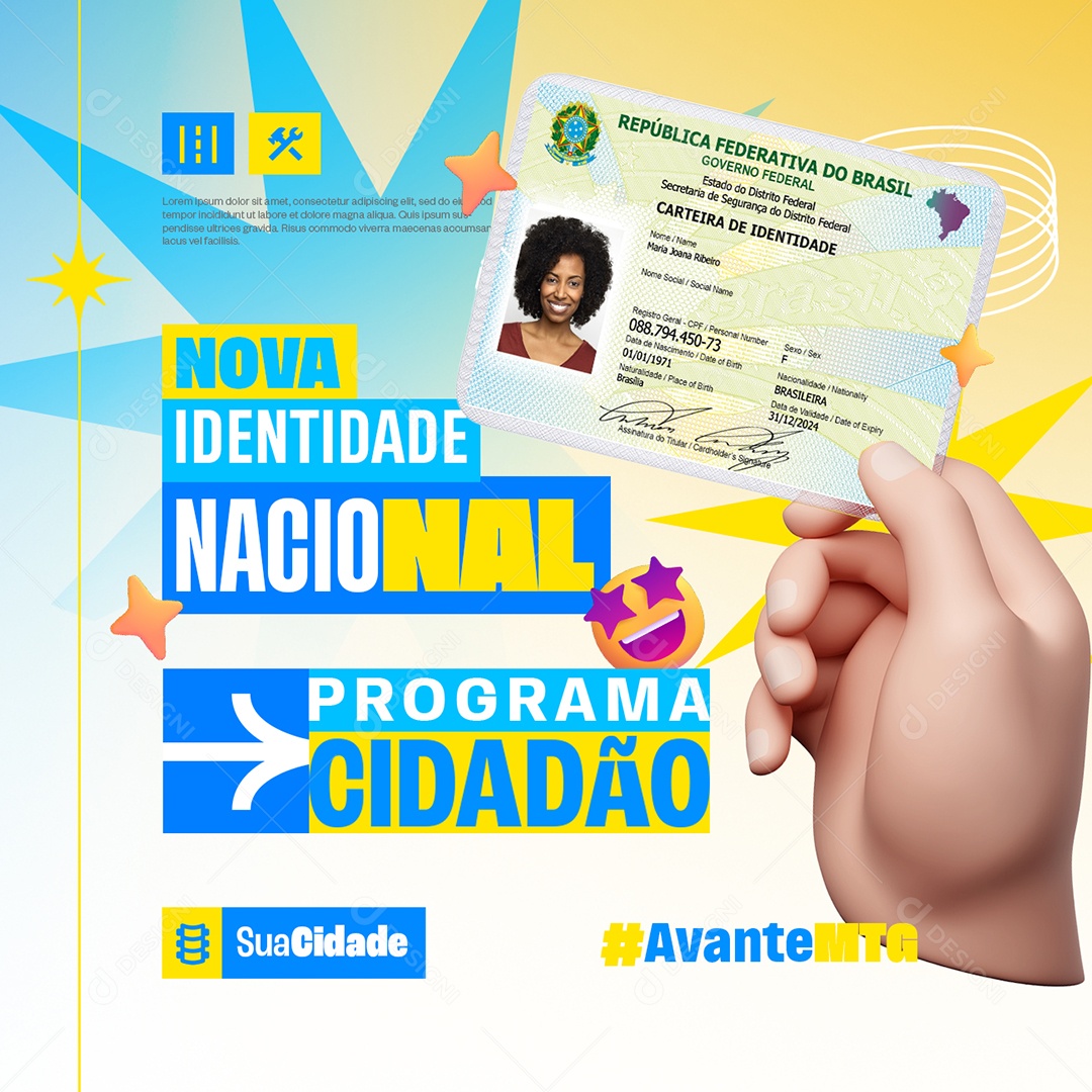 Prefeitura Nova Identidade Nacional Programa Cidadão Social Media PSD Editável