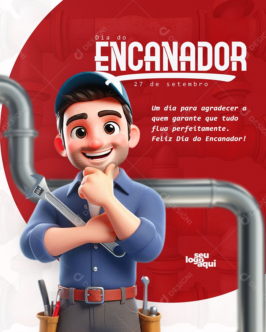 Dia do Encanador 27 de Setembro Social Media PSD Editável