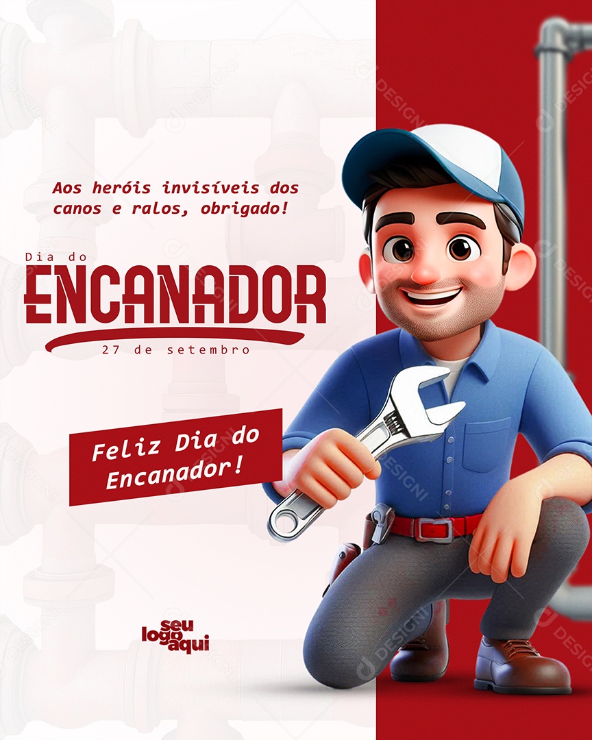 Dia do Encanador 27 de Setembro Social Media PSD Editável