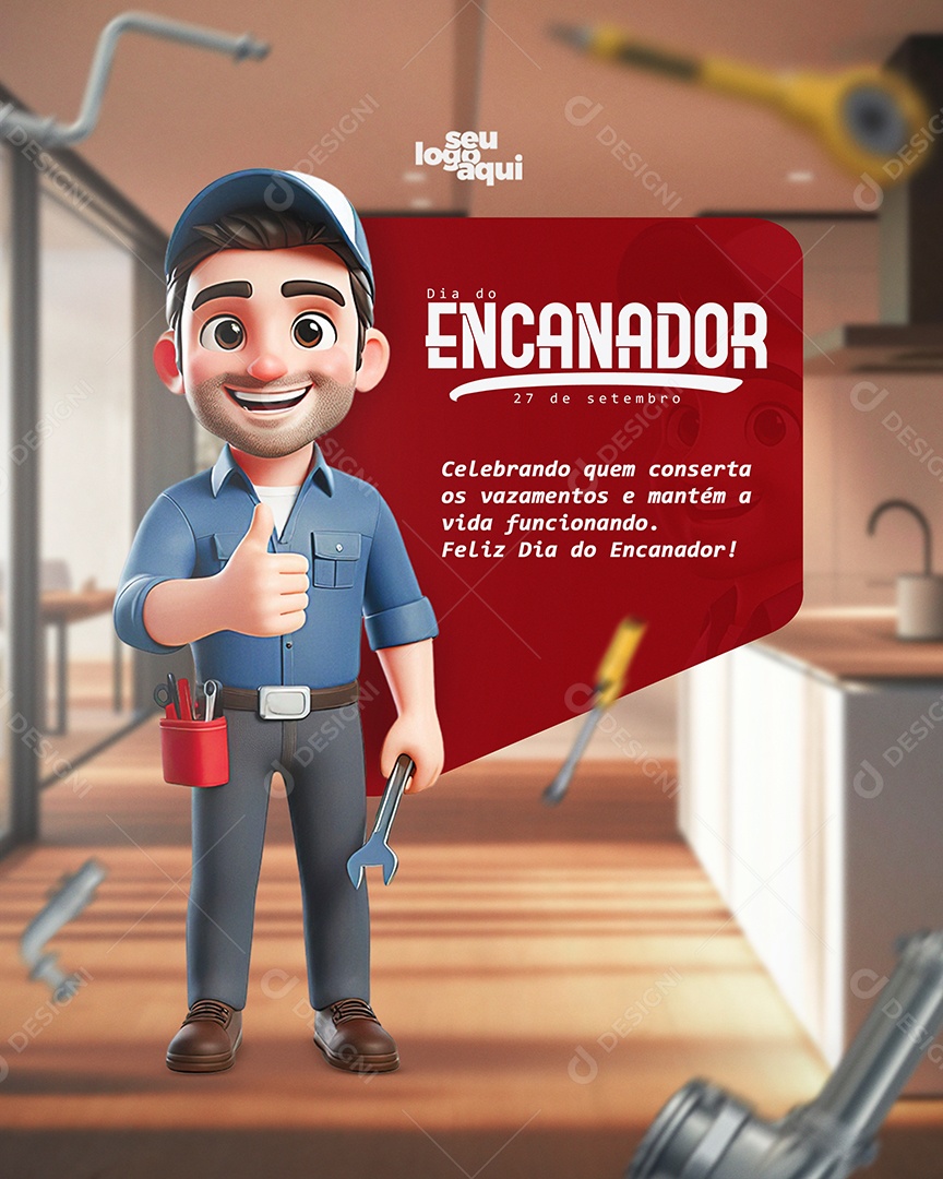 Dia do Encanador 27 de Setembro Social Media PSD Editável