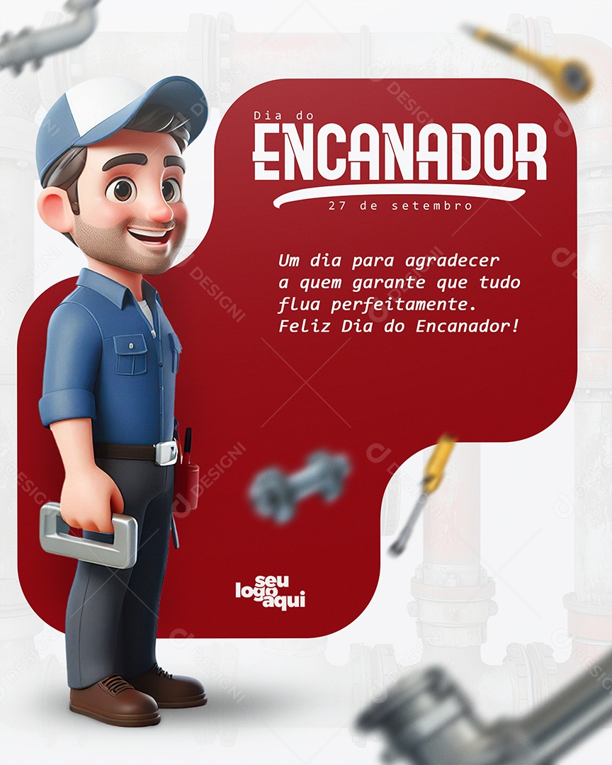 Dia do Encanador 27 de Setembro Social Media PSD Editável