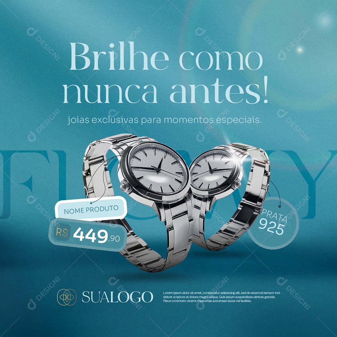 Importados Relógios Prata Brilhe Como Nunca Antes Social Media PSD Editável