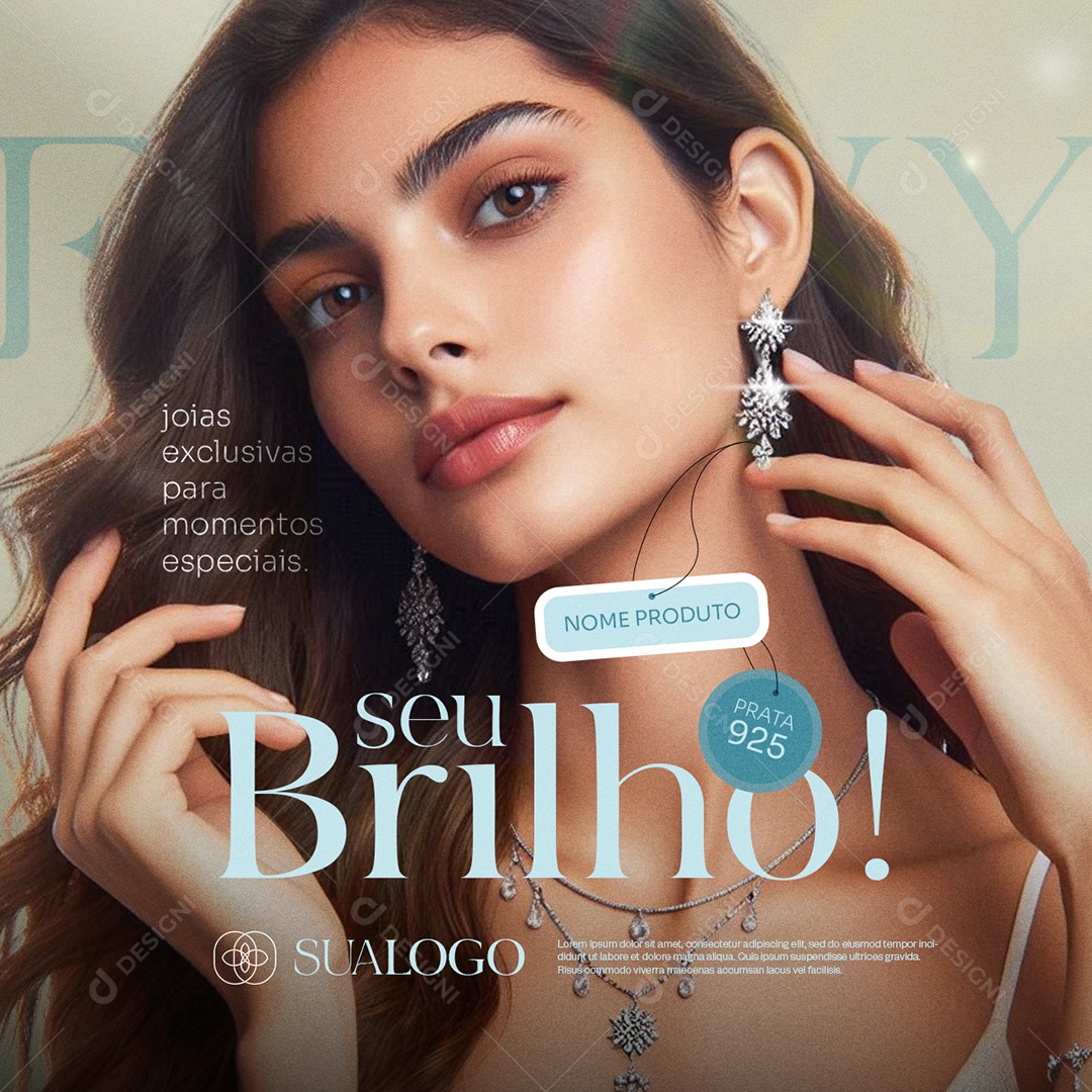 Importados Brincos Prata Seu Brilho Social Media PSD Editável