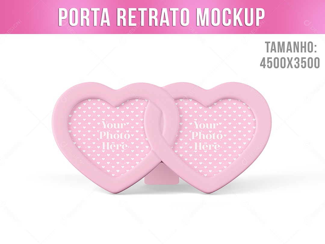 Mockup Porta Retrato De Corações PSD Editável