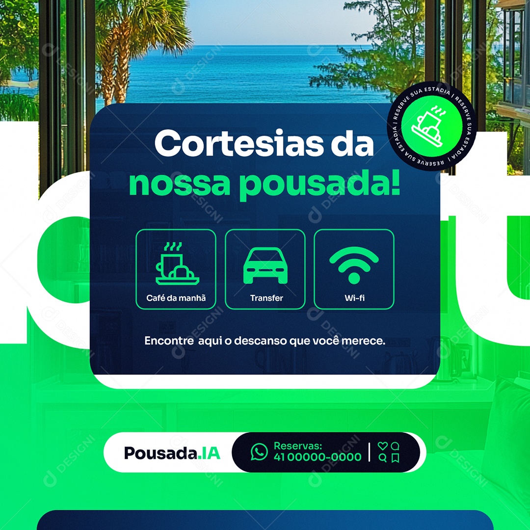 Pousada Cortesias da Nossa Pousada Social Media PSD Editável