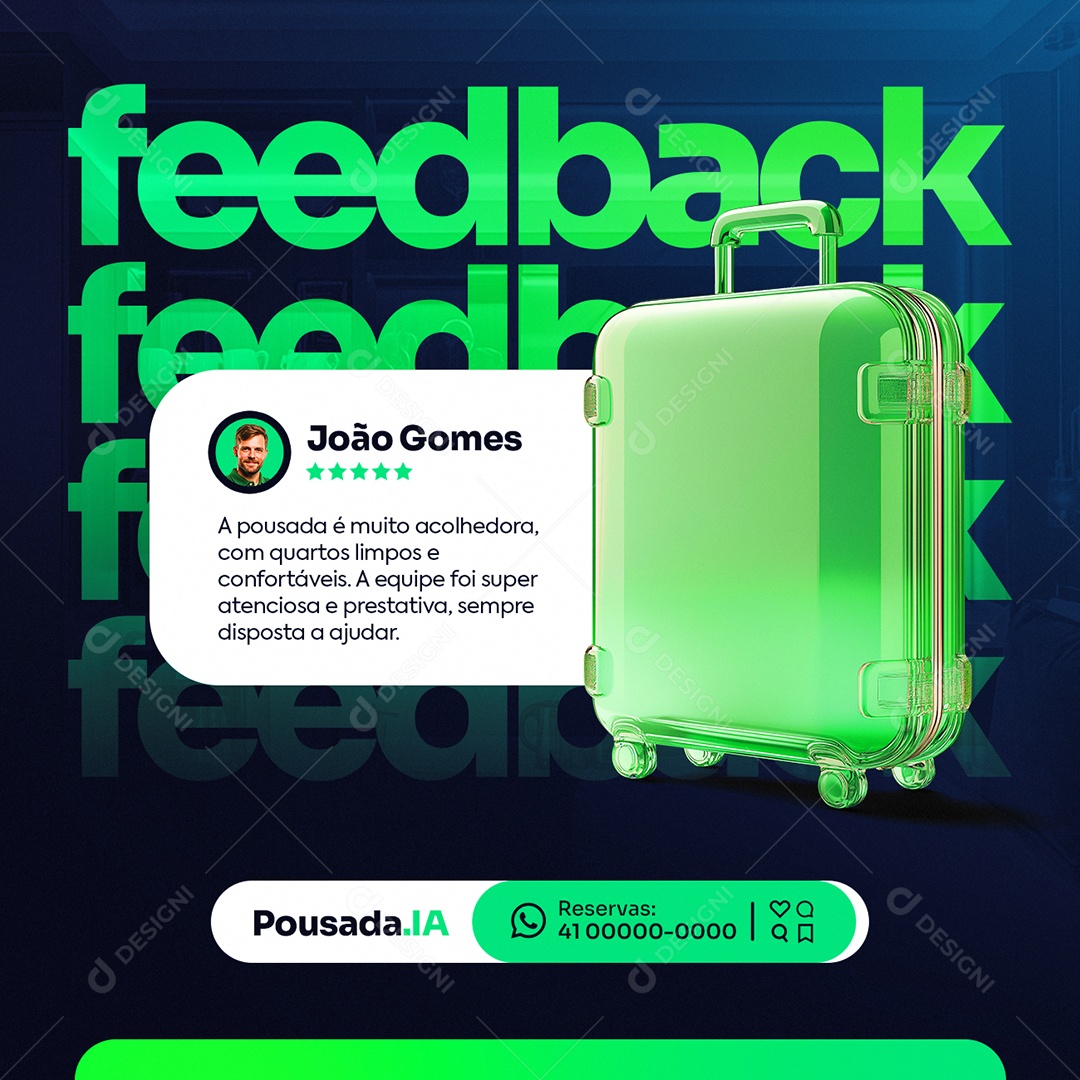 Pousada Feedback Social Media PSD Editável