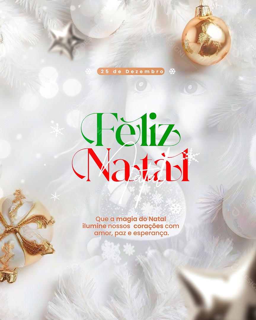 Feliz Natal 25 de Dezembro Social Media PSD Editável