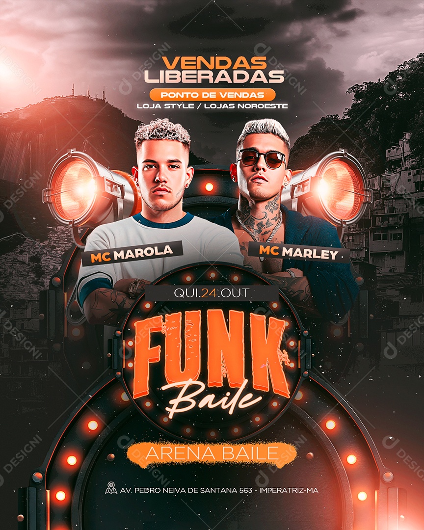 Flyer Funk Baile Social Media PSD Editável