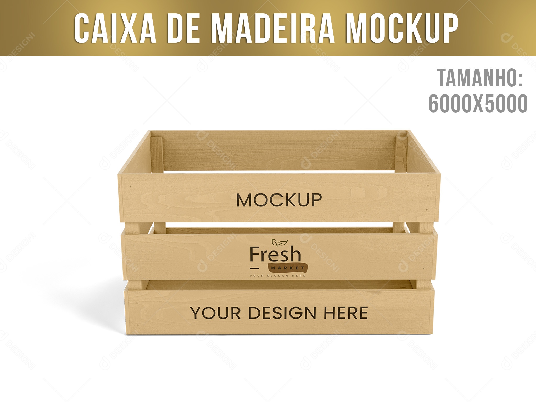 Mockup Caixa De Madeira PSD Editável