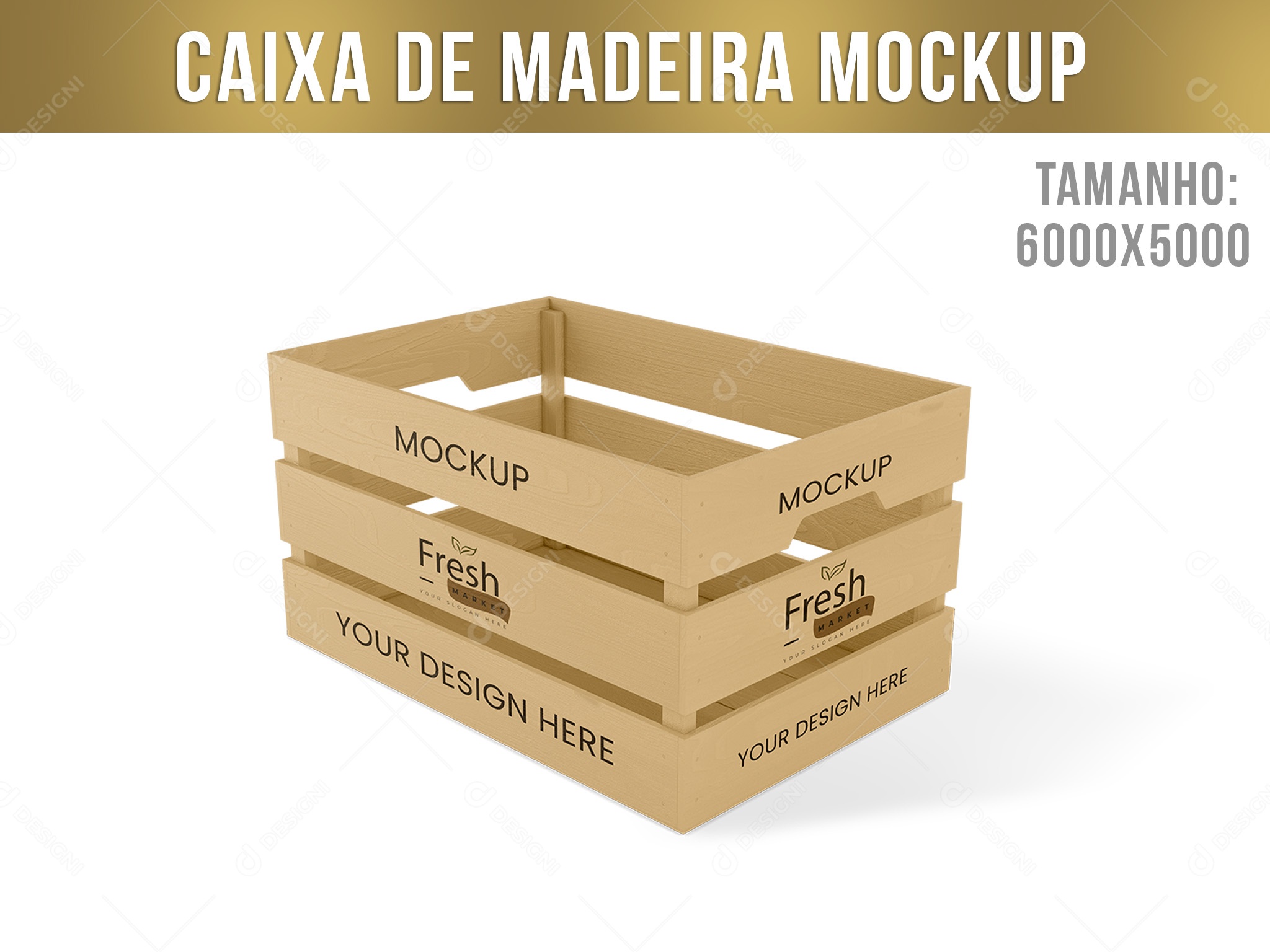 Mockup Caixa De Madeira PSD Editável