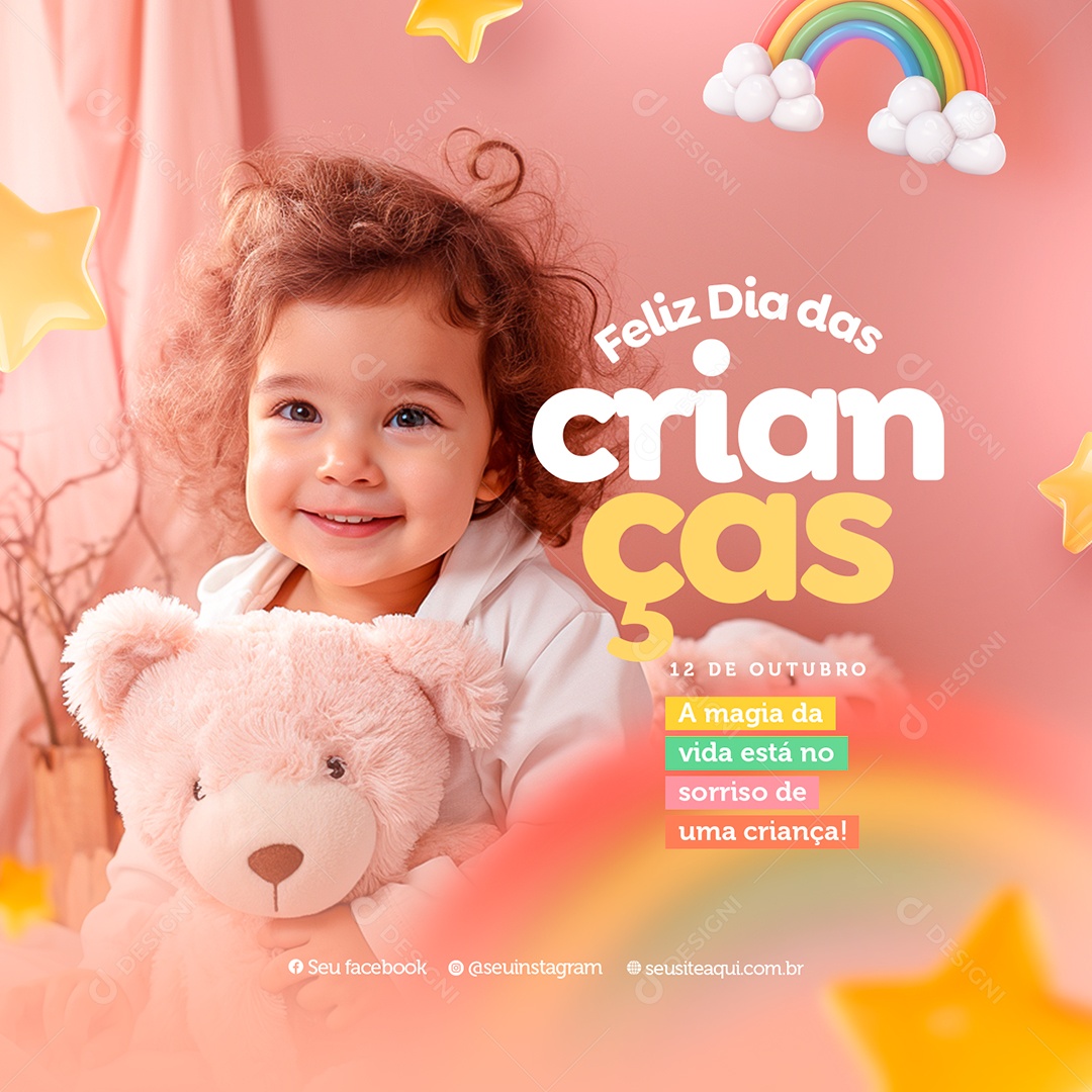 Feliz Dia das Crianças 12 de Outubro Social Media PSD Editável