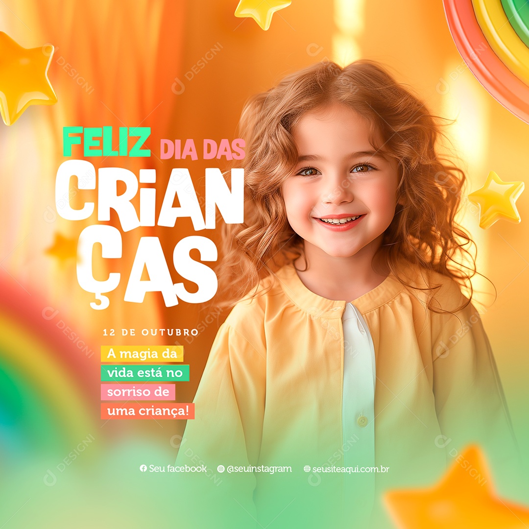 Feliz Dia das Crianças 12 de Outubro Social Media PSD Editável