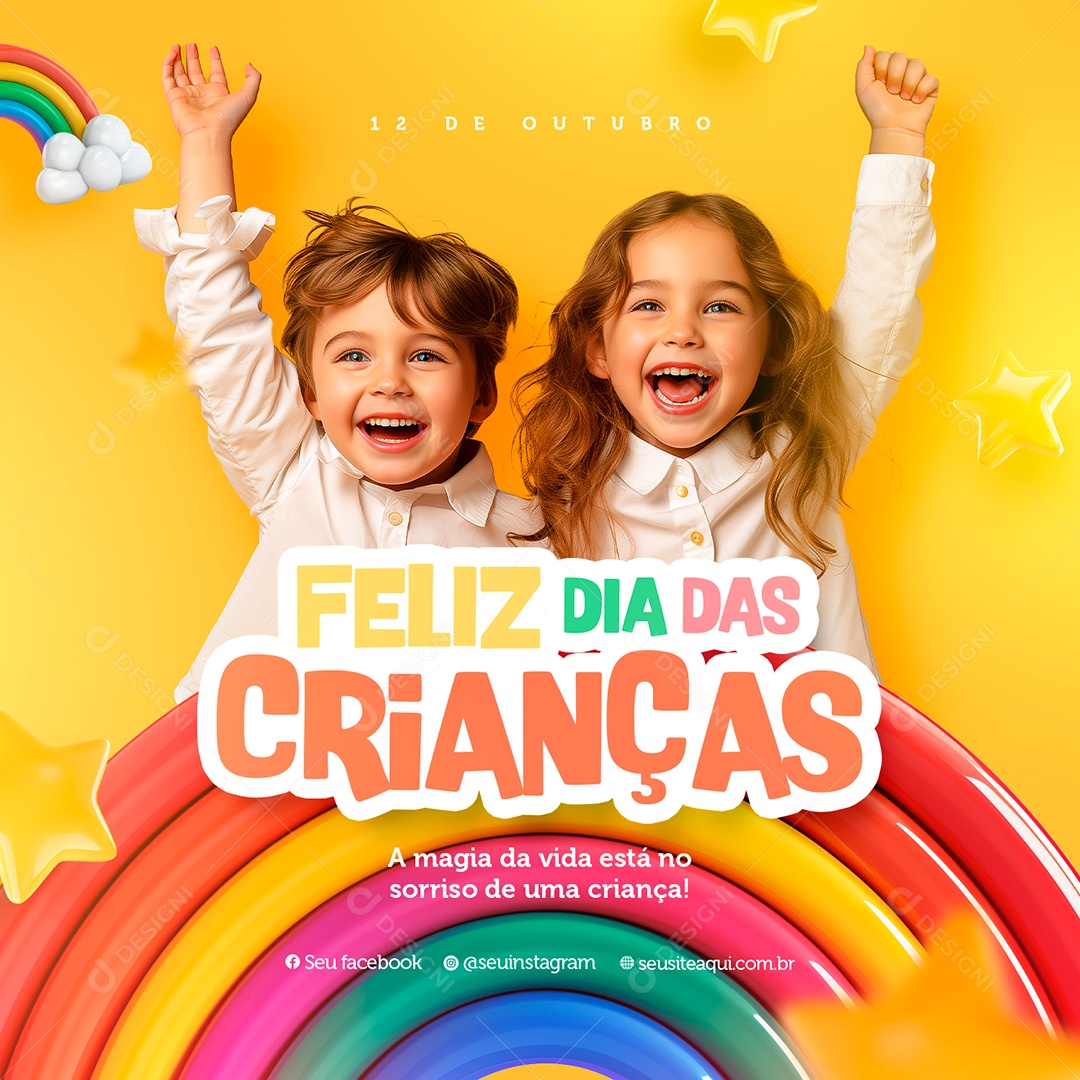 Feliz Dia das Crianças 12 de Outubro Social Media PSD Editável