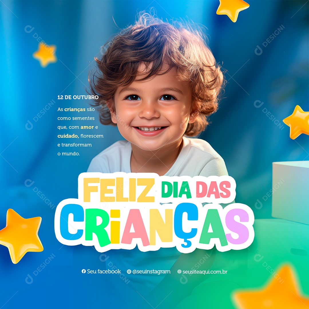 Feliz Dia das Crianças 12 de Outubro Social Media PSD Editável