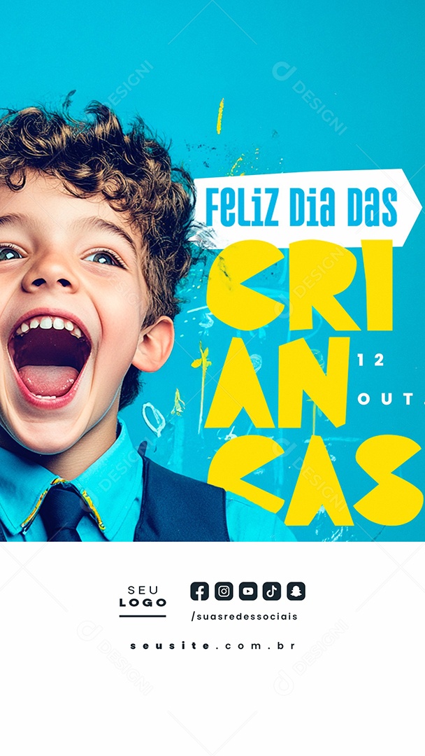 Story Feliz Dia das Crianças 12 de Outubro Social Media PSD Editável