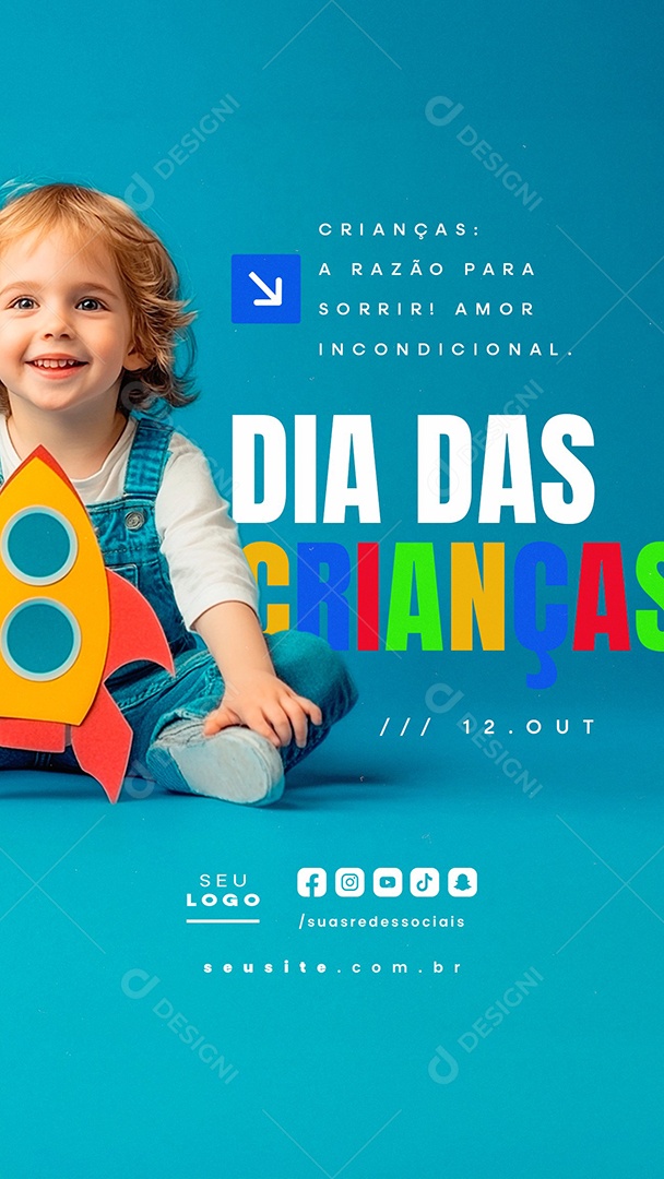 Story Dia das Crianças 12 de Outubro Social Media PSD Editável