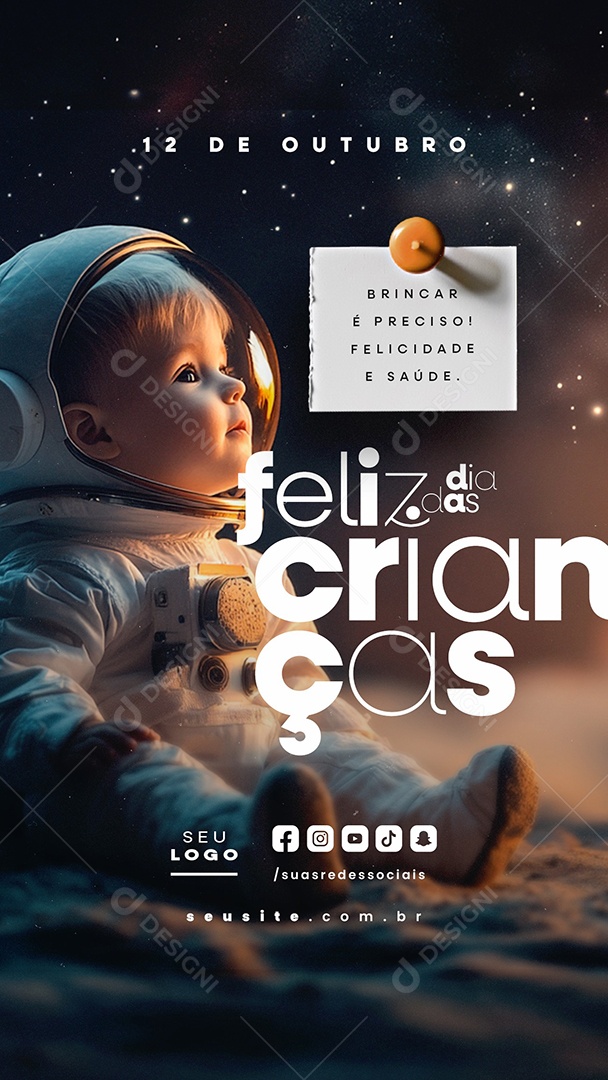 Story Feliz Dia das Crianças 12 de Outubro Social Media PSD Editável