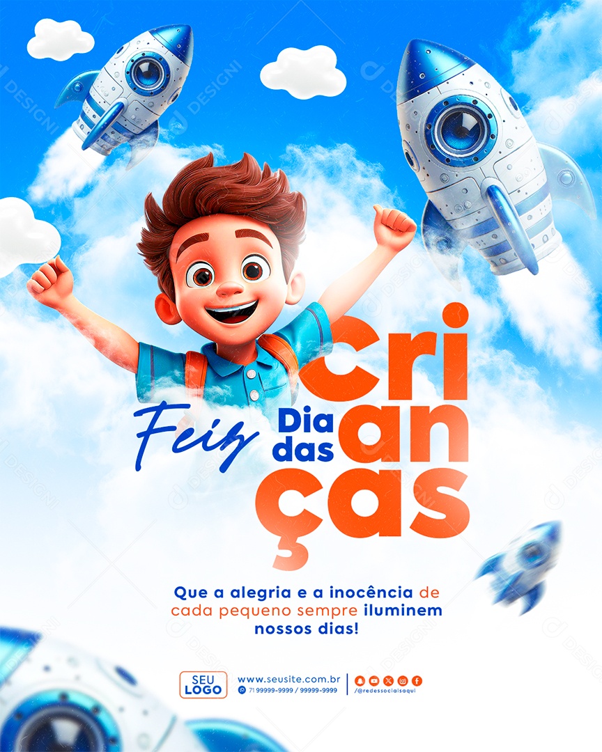 Feliz Dia das Crianças 12 de Outubro Social Media PSD Editável