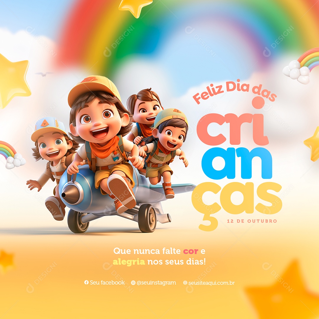 Dia das Crianças 12 de Outubro Social Media PSD Editável