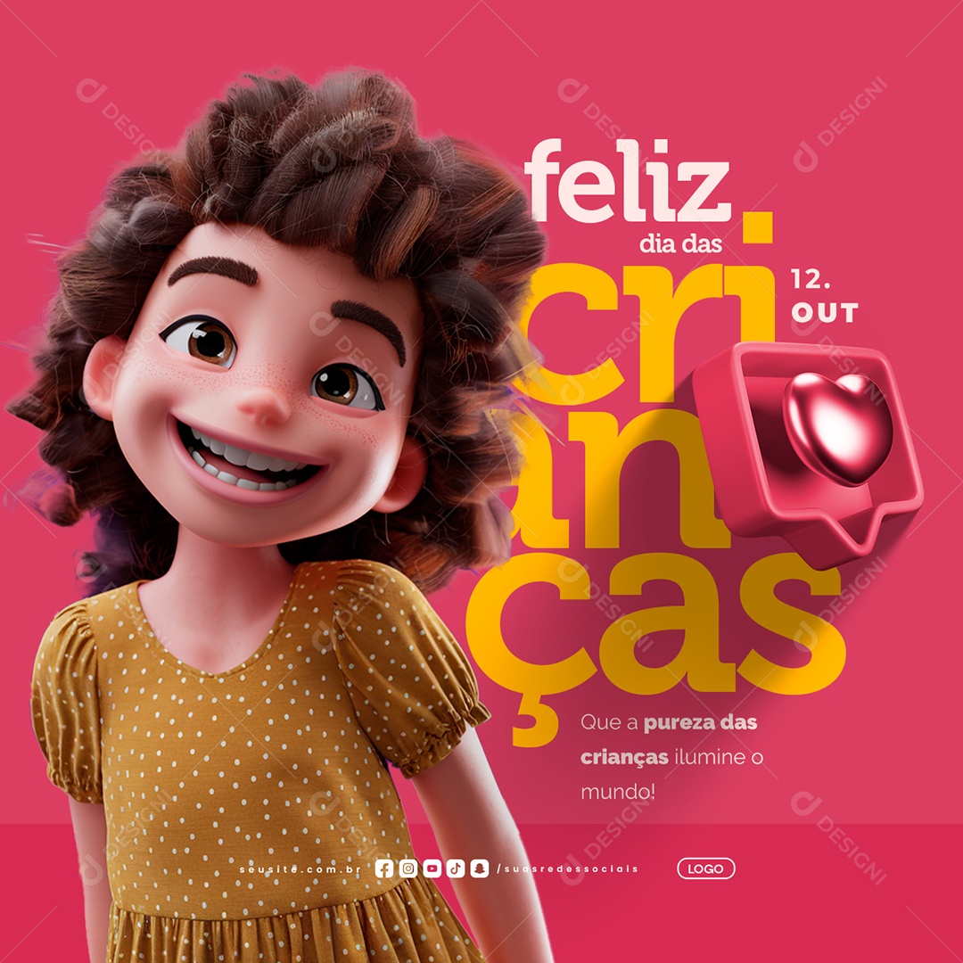 Feliz Dia das Crianças 12 de Outubro Social Media PSD Editável