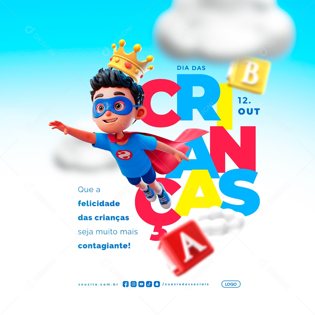 Dia das Crianças 12 de Outubro Social Media PSD Editável