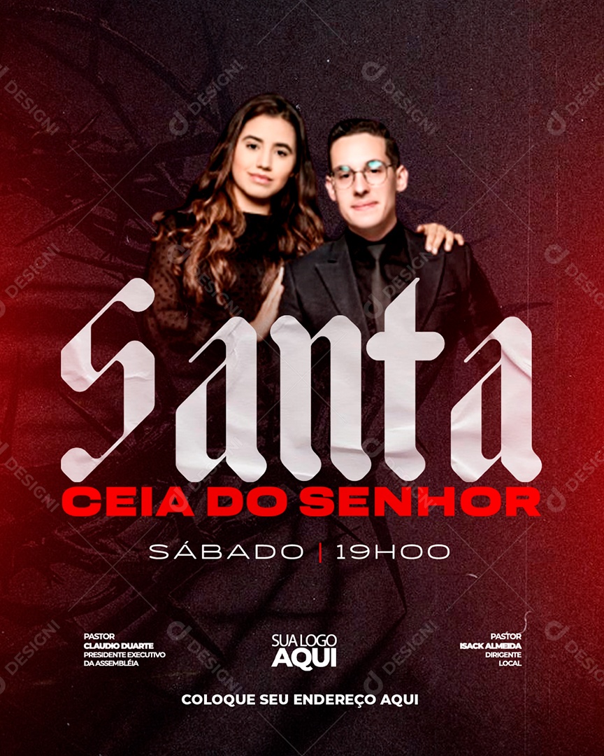 Feed Flyer Gospel Santa Ceia Social Media PSD Editável