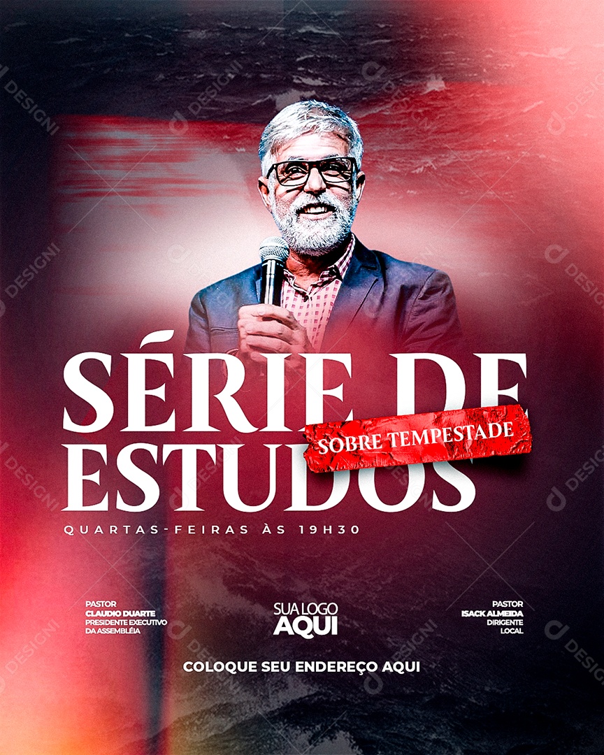 Feed Flyer Gospel Série De Estudos Social Media PSD Editável