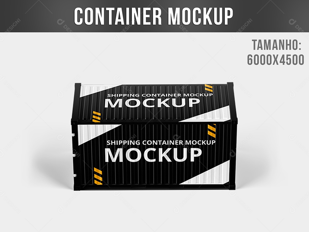 Mockup De Container Preto PSD Editável
