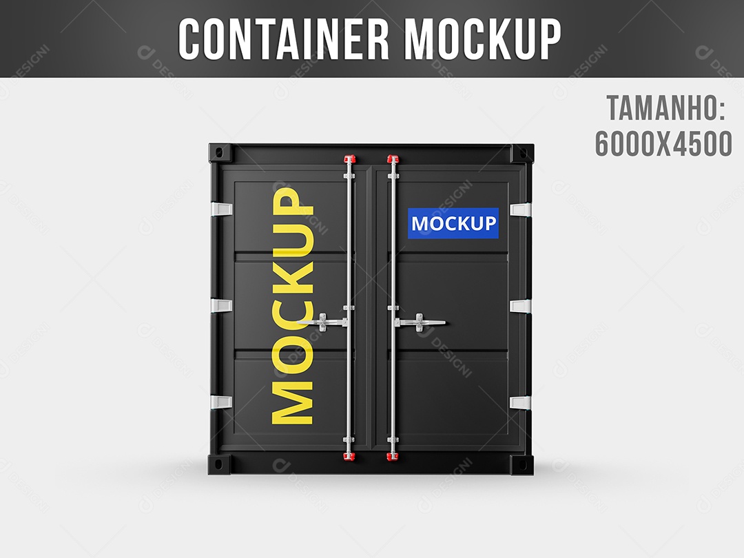 Mockup De Container Preto PSD Editável