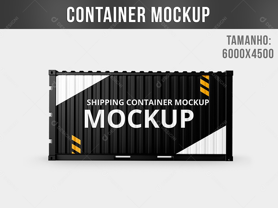 Mockup De Três Containers Preto PSD Editável