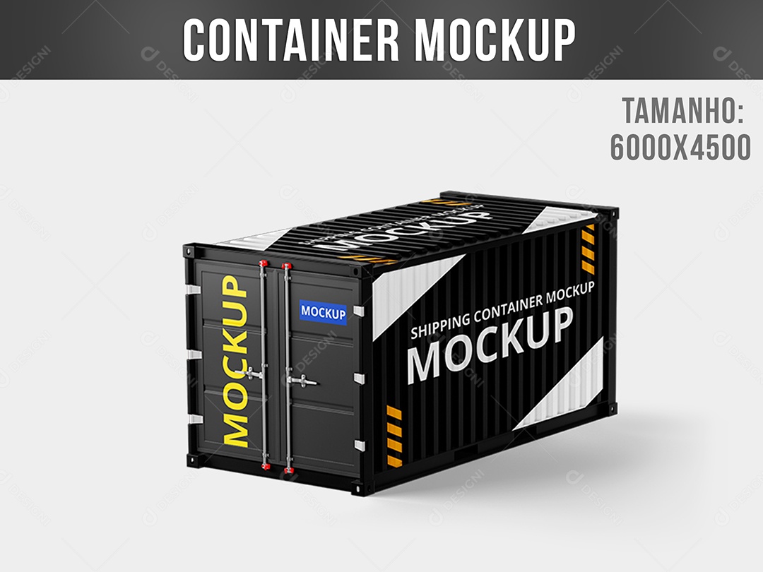 Mockup De Container Preto PSD Editável