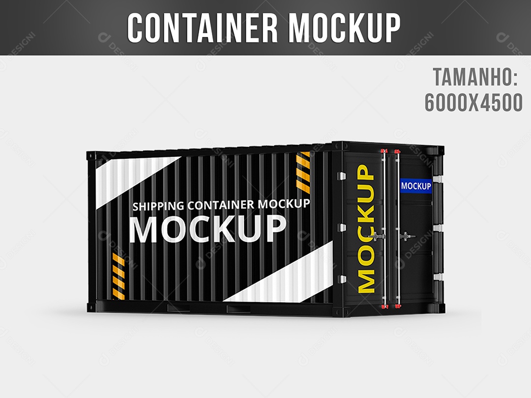 Mockup De Container Preto PSD Editável