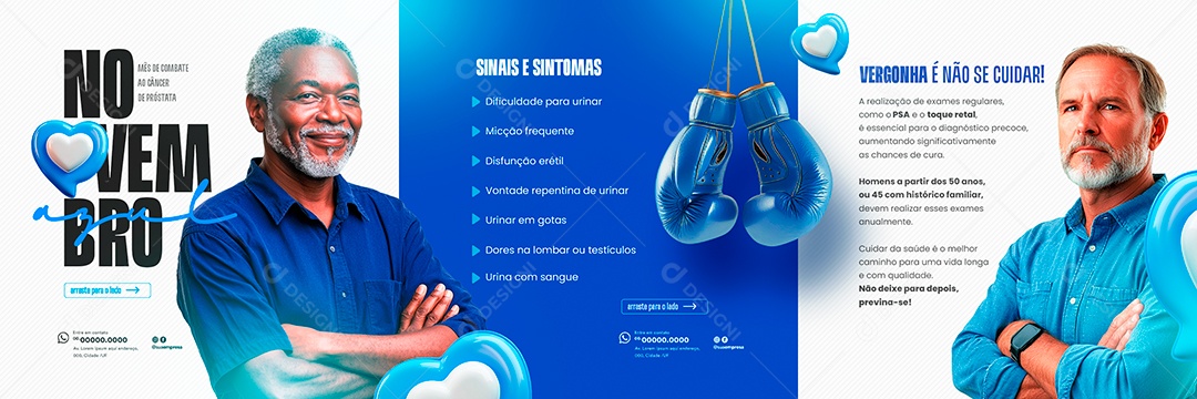 Carrossel Novembro Azul Social Media PSD Editável